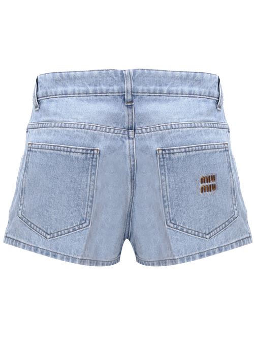 Blue cotton denim shorts Miu Miu | GWP477S-232131KF0013